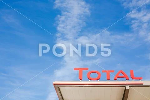 Total company logo on its gas service station Stock Photos