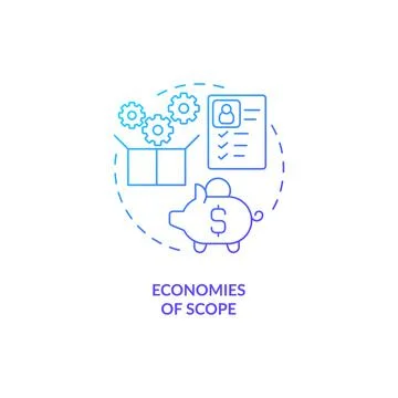 Total cost optimization blue gradient concept icon Illustrazione stock
