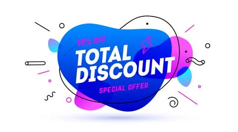 Total Discount, speech bubble Stock Illustration