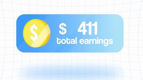 Total Earnings Dashboard UI With Dollar Coin Icon Stock Footage 315503502