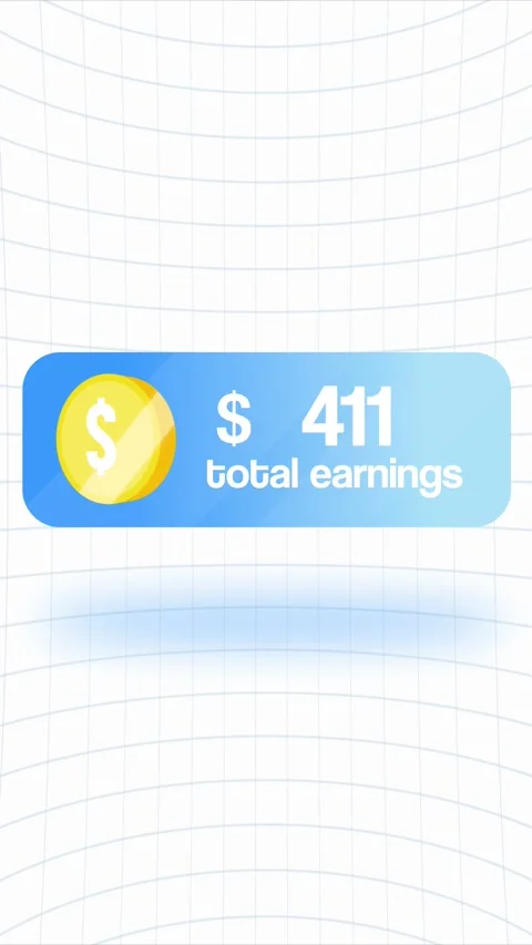 Total Earnings Dashboard UI With Dollar Coin Icon Vertical Stock Footage 315503511
