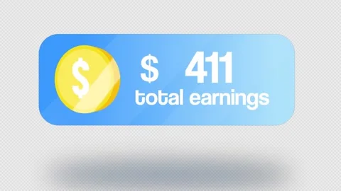 Total Earnings Dashboard UI With Dollar Coin Icon On Alpha Channel Stock Footage 315503685