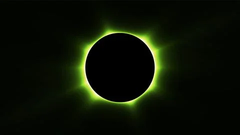 Total eclipse effect on black background. 스톡 일러스트