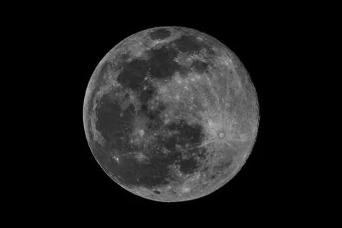 Total eclipse of the moon isolated on black background Stock Photos