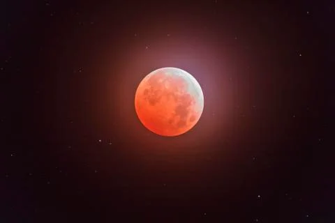 Total eclipse of the moon. Stock Photos