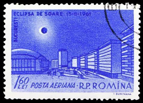 Total Eclipse over Republic Palace Place, serie, circa 1961 Stock Photos