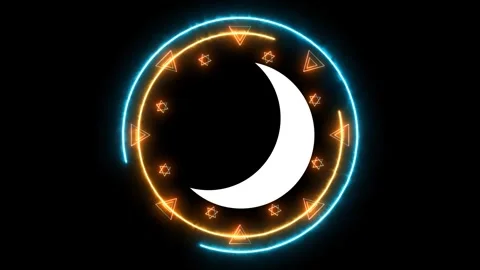 Total eclipse in star magic light with triangle and circle light rolling al.. Stock Footage 271181954