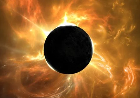 Total eclipse of the Sun Stock Illustration