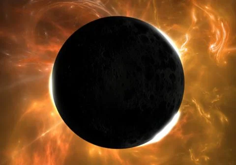 Total eclipse of the Sun Stock Illustration