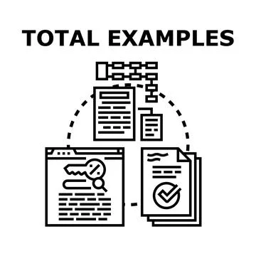 Total examples illustrating data management and analysis process Stock Illustration