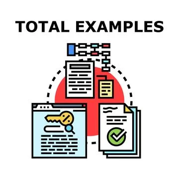 Total examples illustrating data management and analysis process Stock Illustration