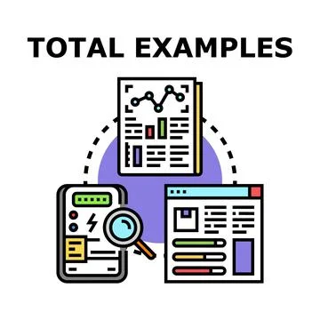 Total examples showing data analysis and research process Stockillustratie