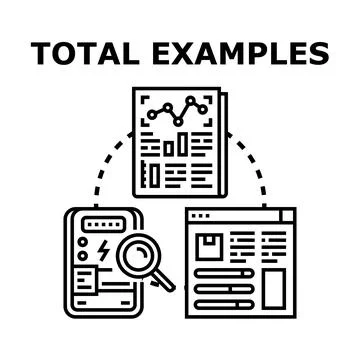 Total examples showing data analysis and research process Stock Illustration
