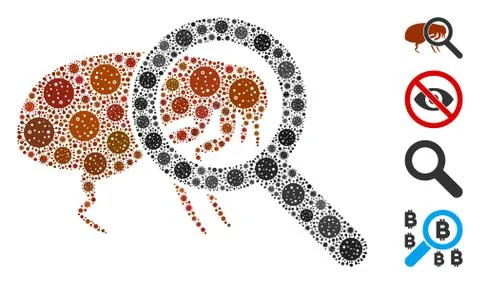 Total Flea Control Mosaic of Covid Virus Elements Stock Illustration