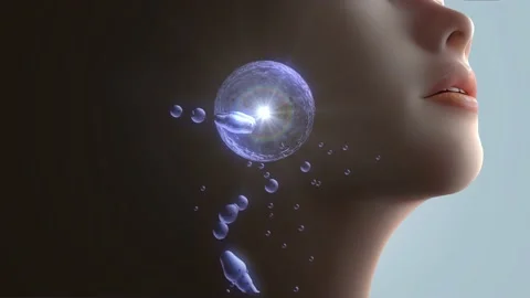 Total flow of serum or liquid or water for use in skin care products in 3d. Stock Footage 194643939