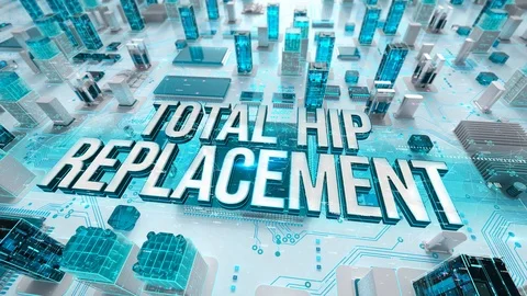 Total Hip Replacement with medical digital technology concept Stock Footage 107397010