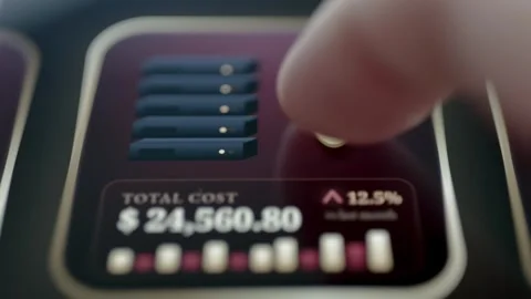 Total Infrastructure Cost Dashboard With Bar Chart And Large Dollar Value 4K Vídeo Stock 341860576