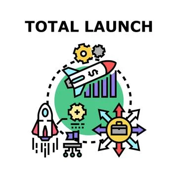 Total launch concept vector icon illustration Stock Illustration