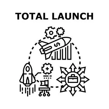 Total launch concept vector icon illustration Stock Illustration