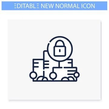 Total lockdown line icon.Editable illustration Illustrazione stock