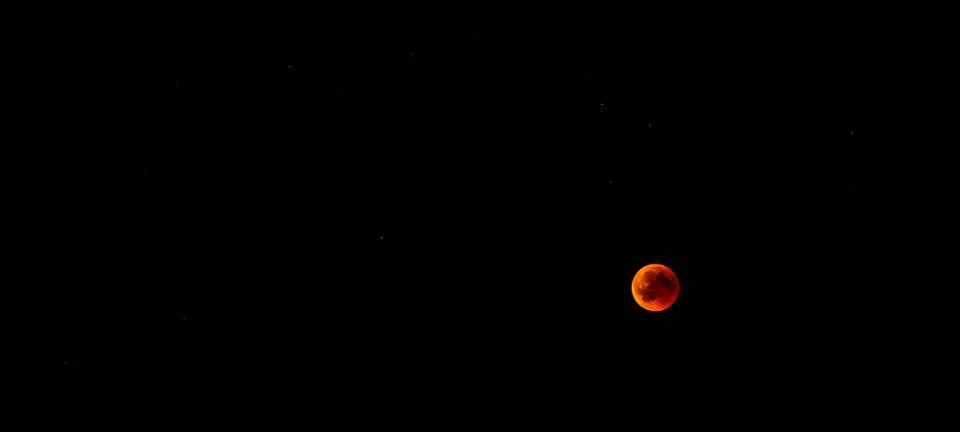 Total lunar eclipse 2018, 27. July in Germany Fotos Stock