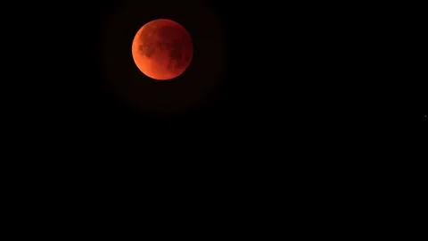 Total Lunar Eclipse 2018 Super Blue Blood Moon Time Lapse Astrophotography Stock Footage 85608415