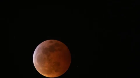 Total Lunar Eclipse 2019 Super Blood Wolf Moon Time Lapse Astrophotography Stock Footage 104666329