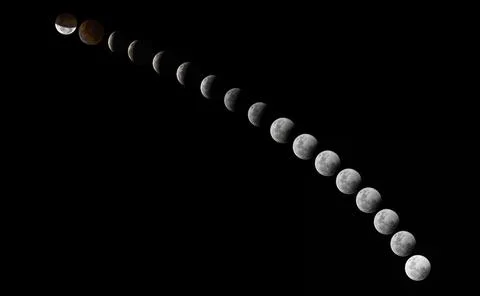 Total Lunar Eclipse of 26th May 2021 Stock Photos