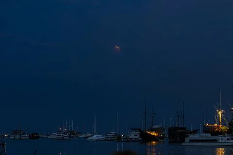 Total lunar eclipse in Bali, Denpasar, Indonesia - 03 Mar 2026 Stock Photos