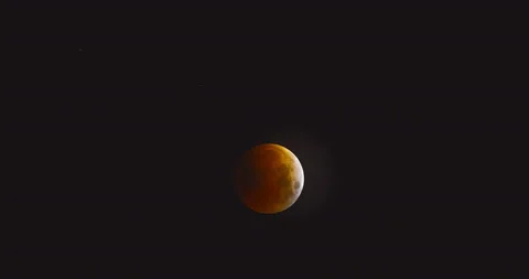 Total Lunar Eclipse Blood Moon Nearing Totality Stars Visible Alaska 2022 Stock Footage 220804976