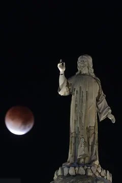 A total lunar eclipse in El Salvador, San Salvador - 03 Mar 2026 Stock Photos