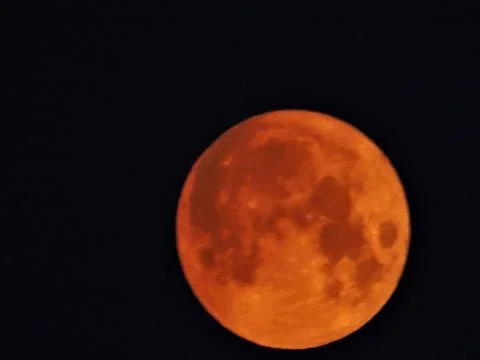 Total lunar eclipse, often referred to as a Blood Moon Stock Photos