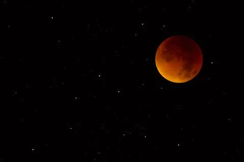 Total Lunar Eclipse September 2015 Blood Moon Supermoon Stock Photos