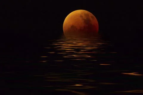 Total Lunar Eclipse September 2015 Blood Moon Supermoon Stock Photos