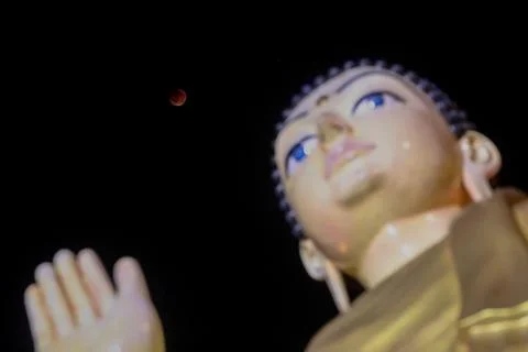 Total lunar eclipse in Sri Lanka, Colombo - 07 Sep 2025 Stock Photos