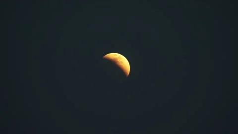 Total Lunar Eclipse Super Blood Moon - Static Shot Stock-Footage 198901899