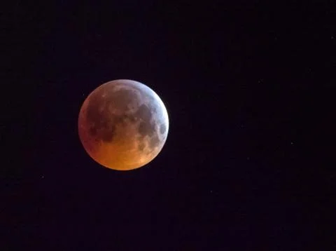 Total lunar eclipse of Super Blood Wolf Full Moon Stock Photos