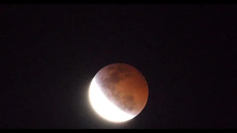 Total Lunar Eclipse Timelapse - Haleakala Hawaii Stock Footage 109117572