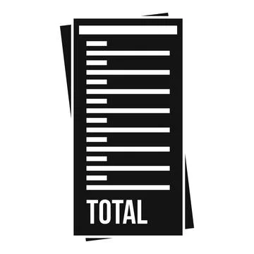 Total payment utilities icon, simple style Stock Illustration