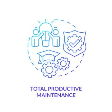 Total productive maintenance blue gradient icon イラスト素材