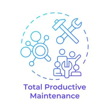 Total productive maintenance blue gradient concept icon Ilustración de archivo