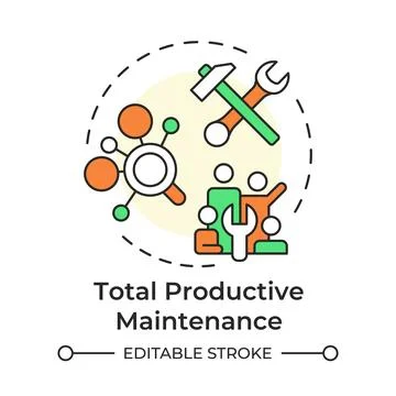 Total productive maintenance multi color concept icon Ilustração Stock