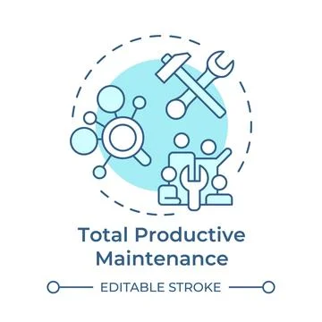 Total productive maintenance soft blue concept icon Stock Illustration