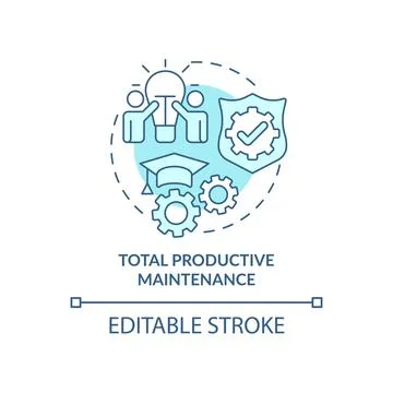 Total productive maintenance turquoise concept icon Illustrazione stock