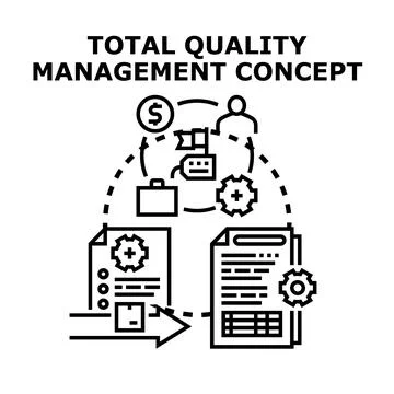 Total quality management concept workflow process improving Stock Illustration