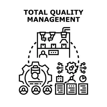 Total quality management method improving business process Stock Illustration