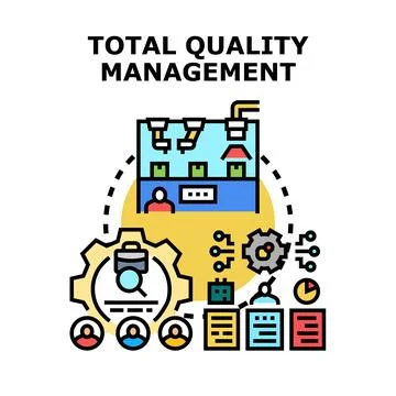 Total quality management method improving business process Stock Illustration