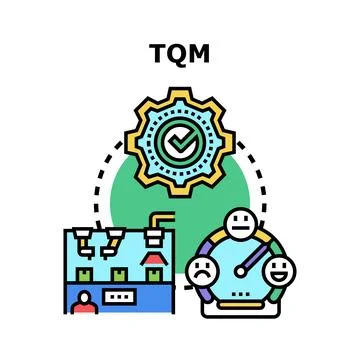 Total quality management system enhancing customer satisfaction Stock Illustration