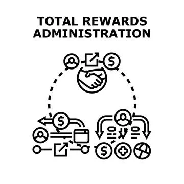Total rewards administration concept with compensation management 스톡 일러스트