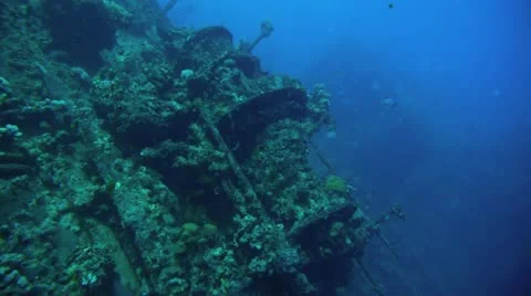 Total shot of ship wreck Stock Footage 11114729